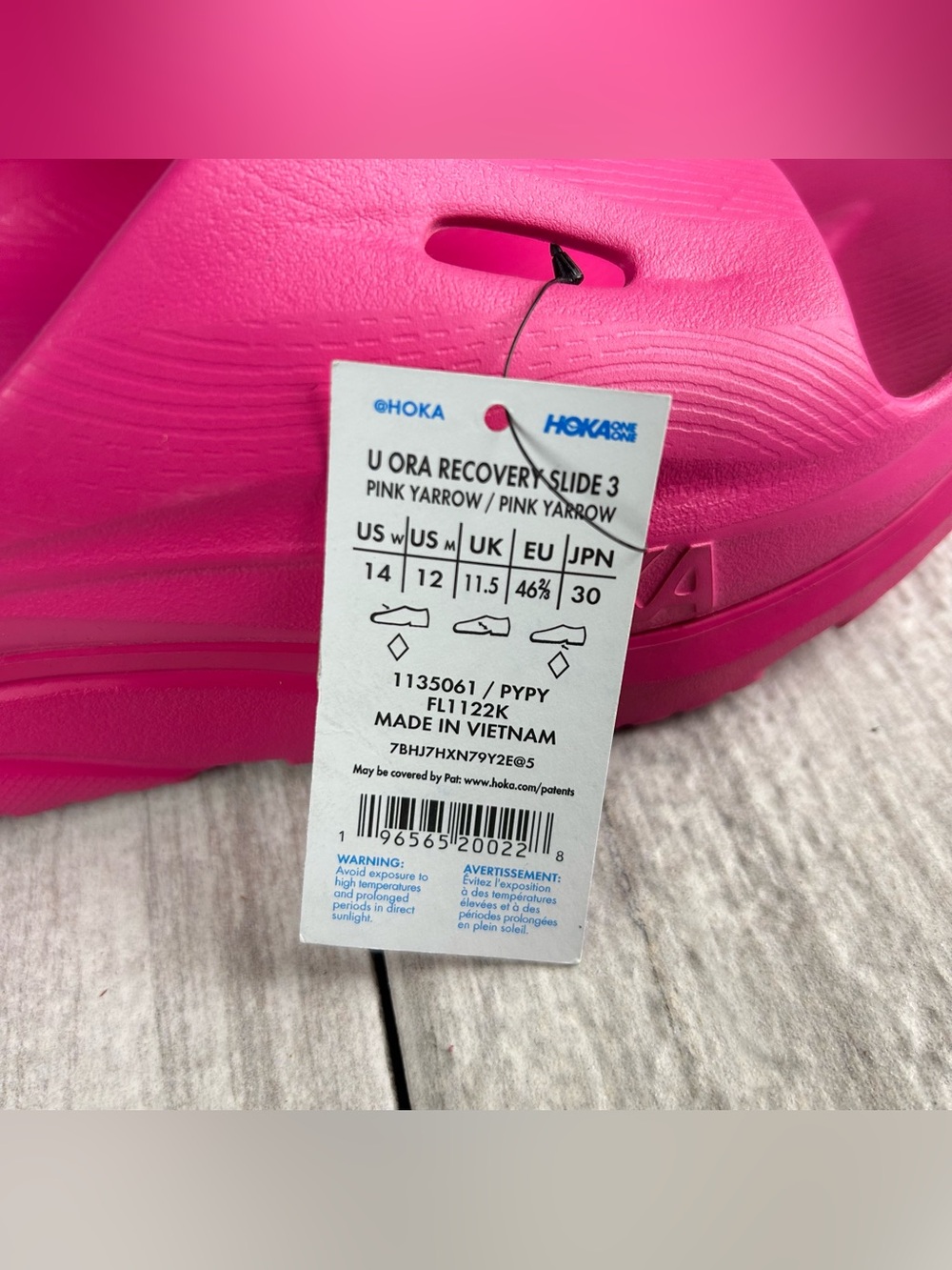 Hoka One One Ora Recovery Slide Bright Pink Comfort Sandals Shoes Men’s Size 12 - Picture 9 of 9